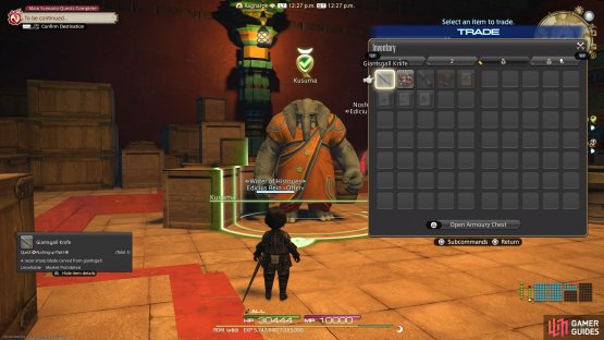 then give the items to Kusuma. 