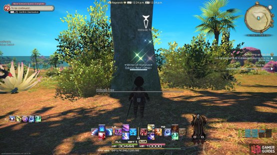 Head to  (X: 15.8, Y: 15.6) and interact with the Tree to acquire the Bark Shavings