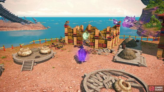 As you approach the nests spot the ruined building.
