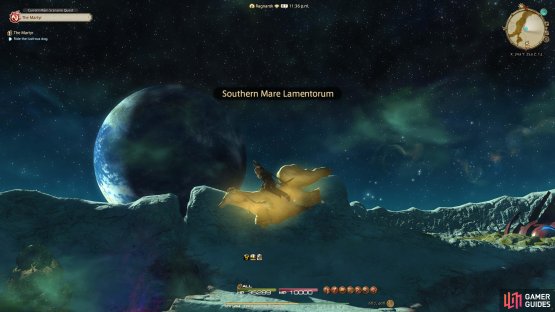 Ride the Lustrous Dog to the next location.