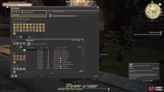 You can purchase Bicolor Gemstone Vouchers from the Market Board. 