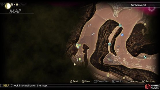 The location of Demon Statue #1 on the map