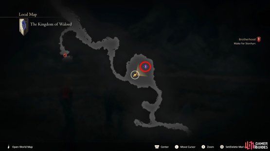 Take the eastern path out of Eistla, Waloed, and keep heading south until you reach some Fallen Ruins.