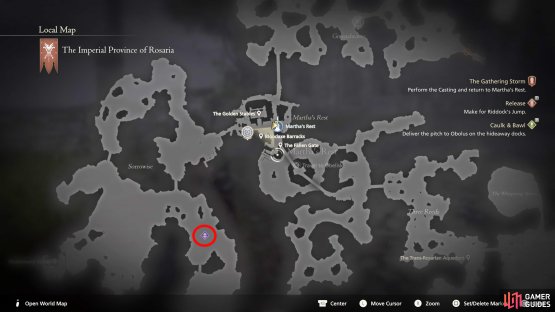 !Ahriman can be found southwest of !Martha&rsquo;s Rest.