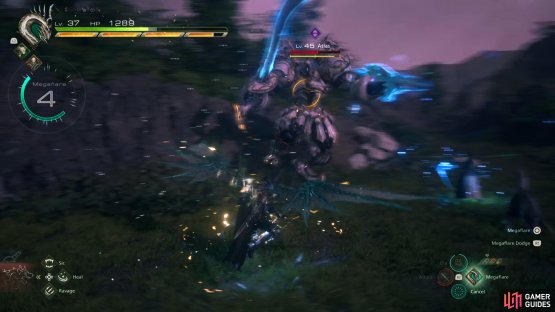 When you bring Atlas&rsquo; Will Gauge to half, switch to Garuda, and use Deadly Embrace to bring Atlas to the ground.