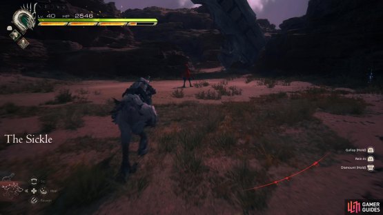 When you get to the center of the path, you&rsquo;ll see a red and blue chocobo. This is your quarry.