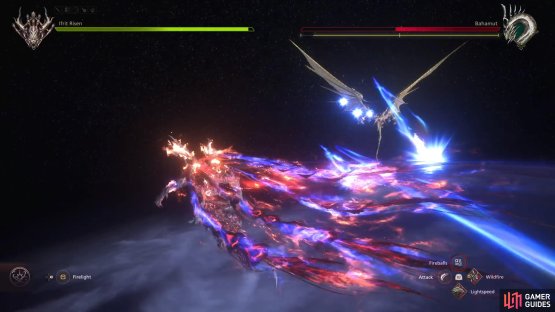 Bahamut&rsquo;s dash will have him shooting energy at you after the first stagger.