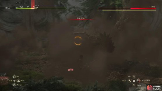 The final bit of Spin Cycle can do some big damage to Clive.