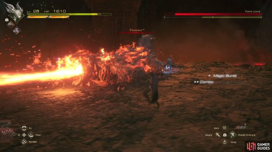 Firewater is just a fire laser that is rotated across the arena.