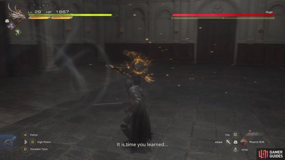 Hugo will do a dashing kick attack after the one punch.