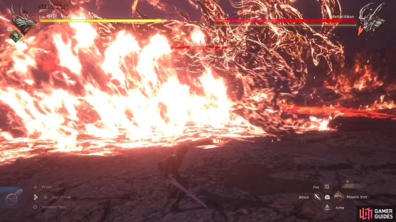 Crimson Rush will be the first attack the boss does at the beginning of the battle.