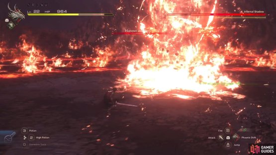 Quickly move away to avoid the explosion from Hammer and Anvil.