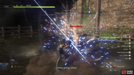 Dodge the Lord Commander&rsquo;s attacks and retaliate - each hit will deplete his Will Gauge and eventually stagger him.