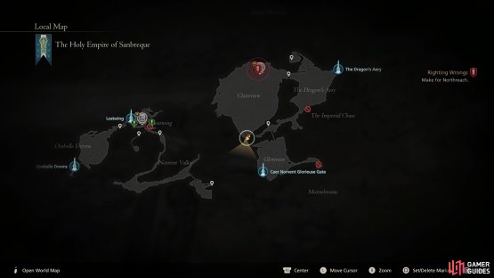 the location of the southern Claireview chest on the map.