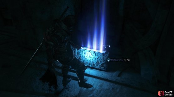 Defeat the Purple Bavarois, then loot a chest in the following hallway to score The Favor of Ice (!Ice Age).