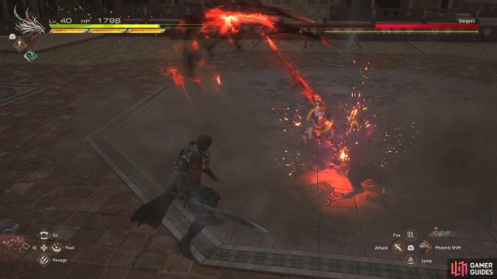 Staying away from the boss while he does the Spear Slash Combo is ideal.