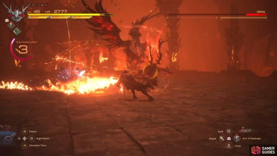 The first strike of the Double Flame Slash will leave a fire trail.