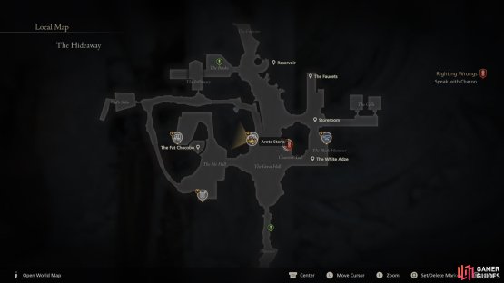 The location of the !Arete Stone in the Hidden Hideaway.