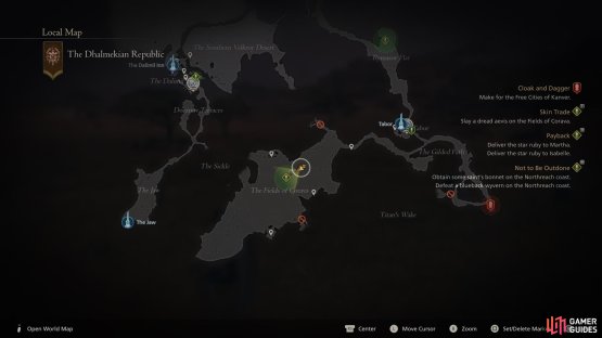 The location of a Dread !Aevis in The Fields of Corava.