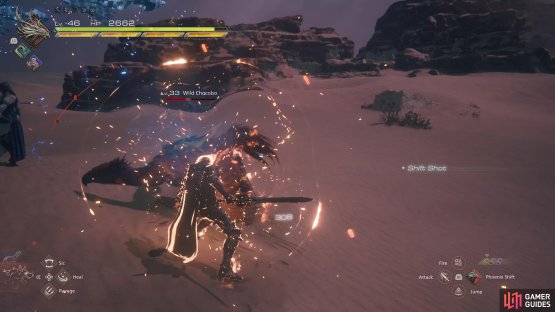 You can perform a Shift Strike or Shot from the ground to close in on an enemy.