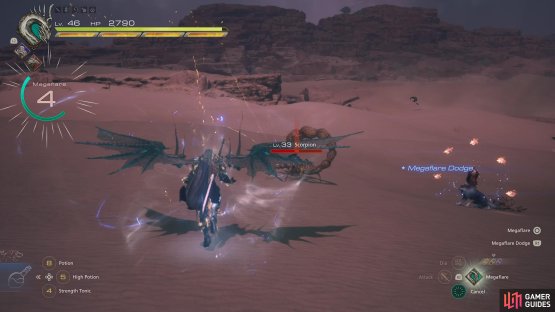 Performing a Megaflare !Dodge will increase the speed at which you reach level 2 or higher.