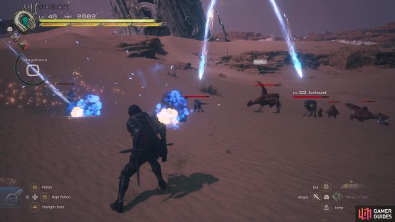 You can press circle to execute the Megaflare after reaching level 2, then watch the fire rain down on multiple enemies.