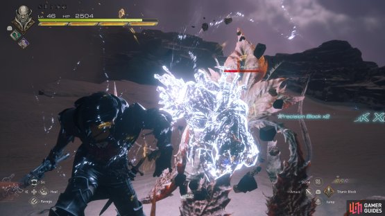 A Precision Block is performed if you press circle just before an enemy attack is about to hit.