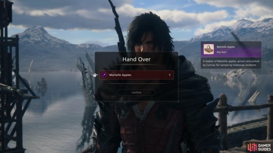 and hand over the apples.