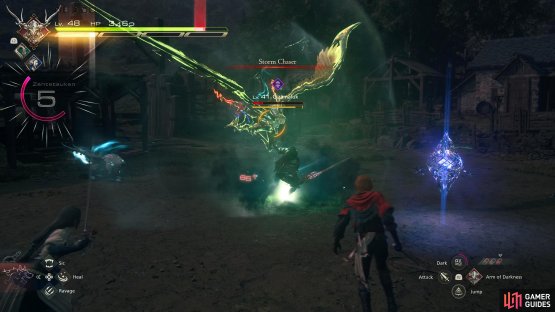 Stormchaser is Gizamaluk’s signature attack. It’ll cast Cacophony first which will explode throughout the arena.