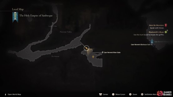 then head here in Sanbreque to begin the griffin hunt.