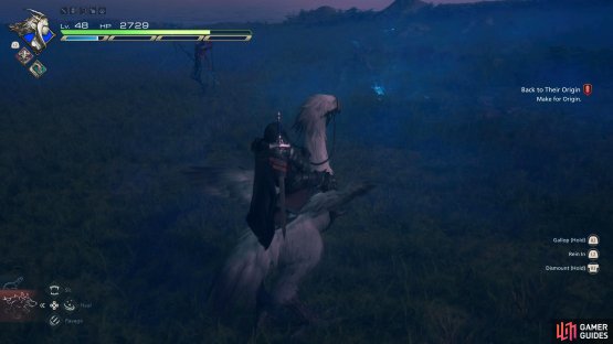 Turn north when you see a tower in the distance to find the Grim Reaper.