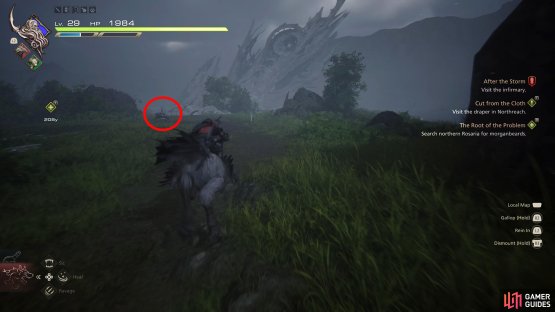 Continue north then west until you find the Fallen Remnants in the background along with !Severian on the floor.