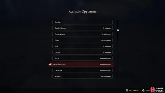 while you&rsquo;re free to select from a large list of enemies to test out your abilities.