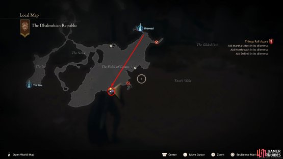 Teleport to Dravozd in Dhalmekia, and ride southwest across the desert.