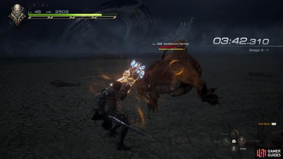 At the start of Stage 3, you&rsquo;ll battle a panther. Use Titanic Block to counter its lunge attack.