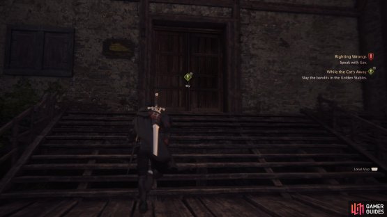 Head into the building 