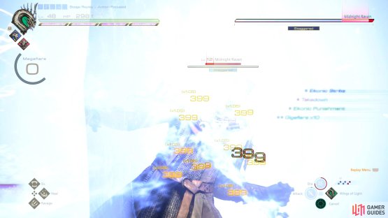 Whenever Gigaflare is available, use it to decimate Midnight Raven.