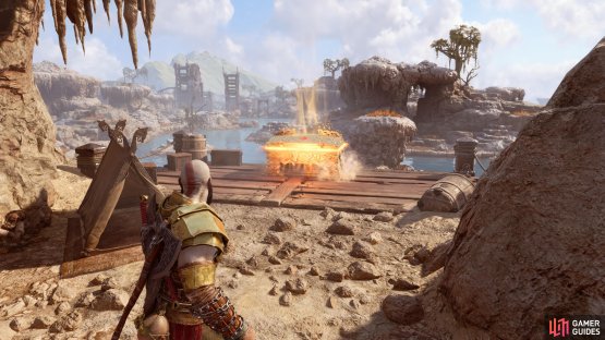 In the hidden area north of the broken water wheel. On the island, you’ll find a ledge to the left of the second Nornir chest, grapple up, head past the enemies and you’ll find the chest to your right.