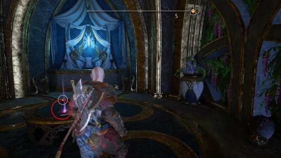 In the same room with the Legendary Chest behind the fence, and the door wheel. As you go across the small bridge, the Artefact will be sitting on the table in the room to the left.