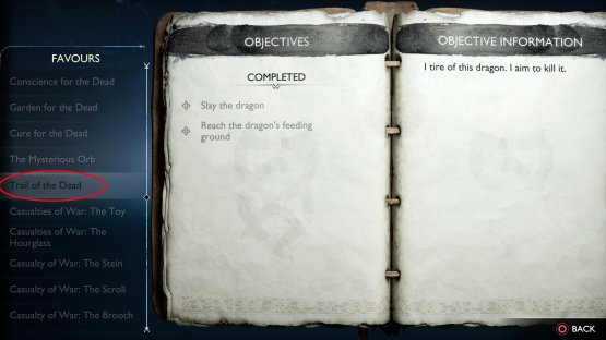 Complete the Favors like Trail of the Dead in The Crater area to get Dragon Tooth, and Dragon Claws.