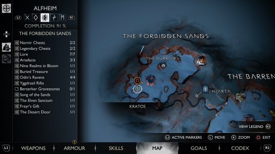 The location of the stone troll named Bjarg Stormr in the western part of The Forbidden Sands of Alfheim.