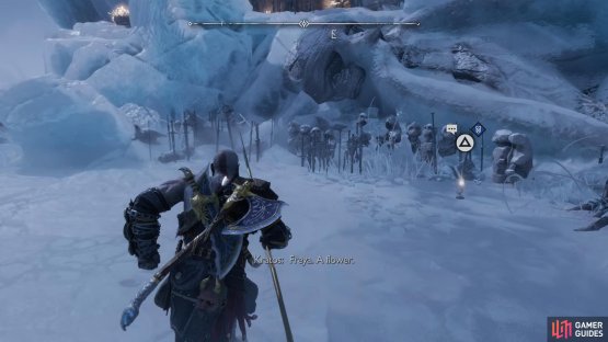 You will find the Frostfinger Flower near the Mystic Gateway here.