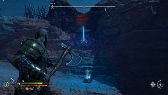 Strike the twilight stone with the Leviathan Axe to destroy the hive wall.