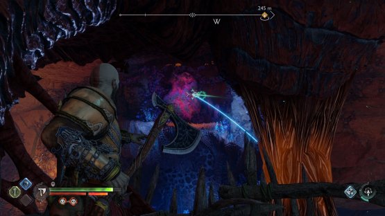 The the Leviathan Axe at the twilight stone while the wall is open.