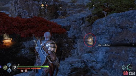 You&rsquo;ll find a hidden point in the rock here to throw your Draupnir Spear, but don&rsquo;t detonate it yet.