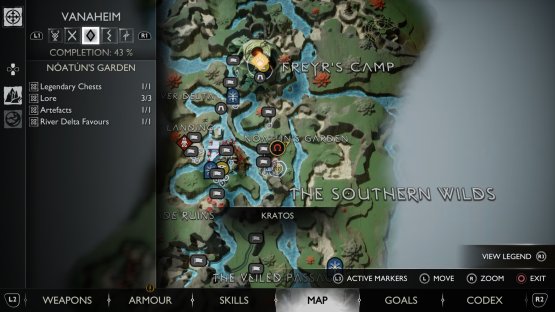 The location of Golrab of the Ashes and Frost in Noatun&rsquo;s Garden, Vanaheim.