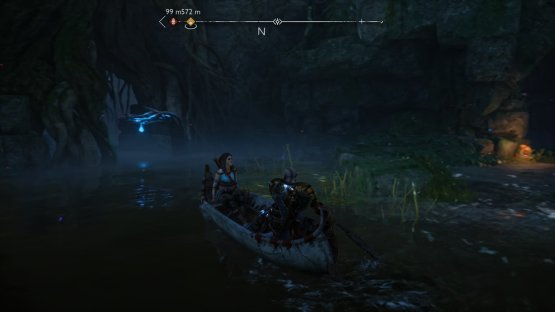 You can’t miss this dew drop as you travel north through the new path in the river.