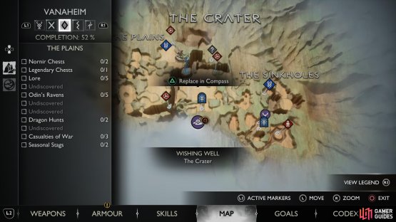 The location of the Wishing Well in The Crater of Vanaheim.