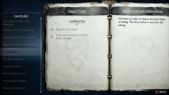 In Plain Sight is one of three Favors you&rsquo;ll need to complete to be able to craft all three pieces of the Hunter&rsquo;s Armor.