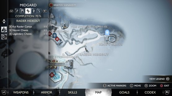 The location of the Raider Hideout on the map